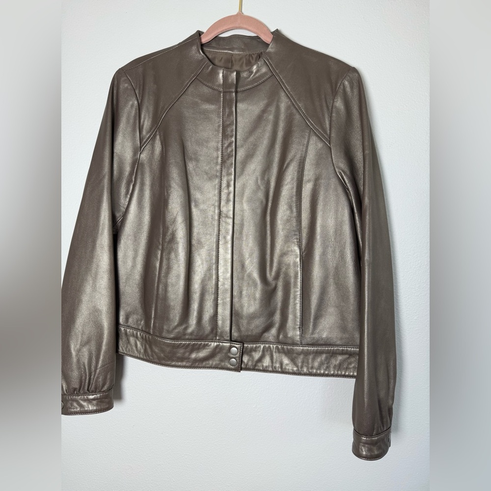 Alfani Women's Shimmering Leather Jacket